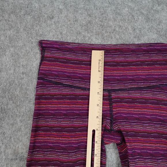 Lululemon Leggings Womens 4 Wunder Under Low Rise 32" Pink Striped Yoga Run Gym - Picture 3 of 9